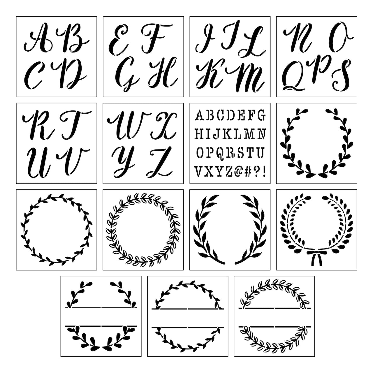 Alphabet Monogram Stencils by Craft Smart®, 12" x 12"